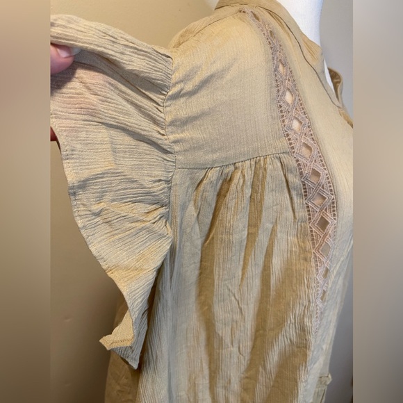 Cato Women’s Plus Summer Beach Swim Coverup Tan High-Low Hem Short Sleeve 26/28 - Picture 7 of 14